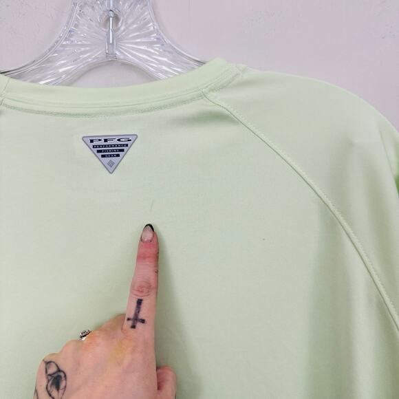 Columbia Light Green Long Sleeve PFG T Shirt Men’s Size L - Picture 7 of 8